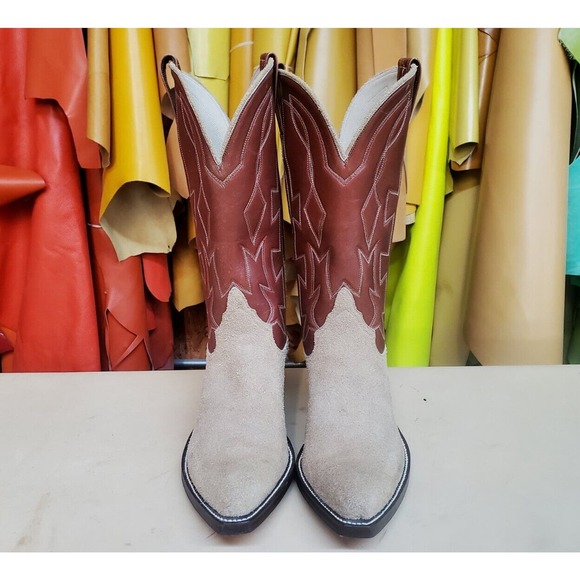 Kimmel Boot Co. Custom Shop Roughout & Calfskin Cowboy Boots US Women's 7.5-8 B - Picture 3 of 12